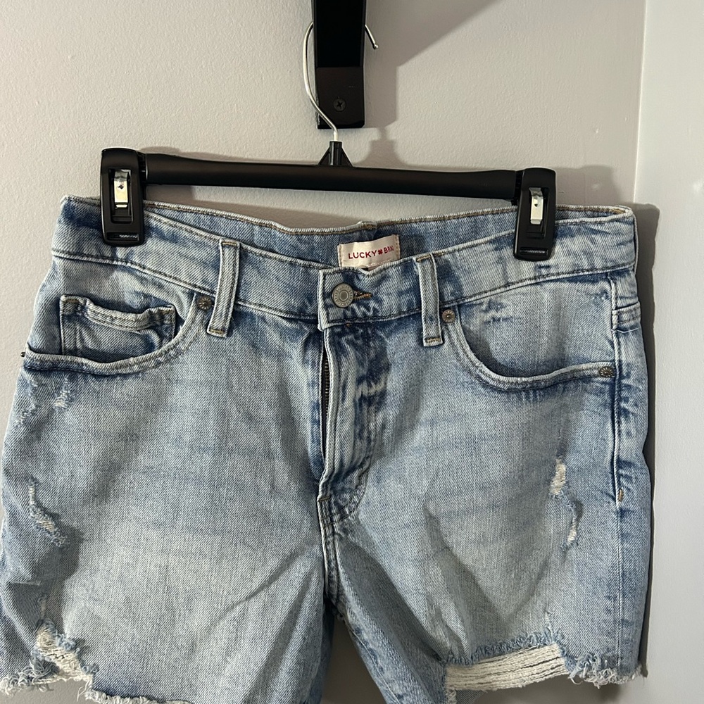 Lucky Brand Distressed Light Blue Jean Shorts